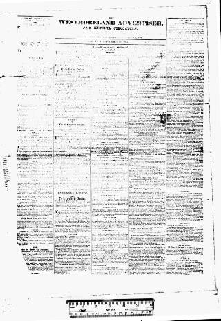 cover page of Westmorland Advertiser and Kendal Chronicle published on September 17, 1825