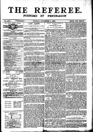 cover page of The Referee published on November 2, 1902