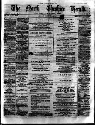 cover page of Hyde & Glossop Weekly News, and North Cheshire Herald published on September 17, 1864