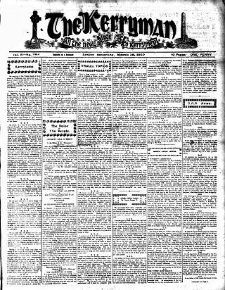 cover page of Kerryman published on March 19, 1910