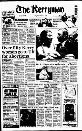 cover page of Kerryman published on September 17, 1999