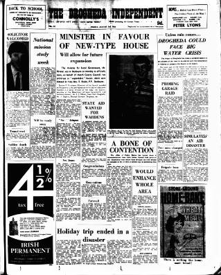 cover page of Drogheda Independent published on August 2, 1968
