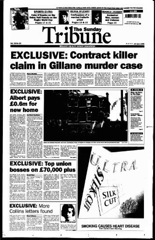 cover page of Sunday Tribune published on June 18, 1995
