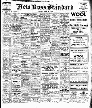 cover page of New Ross Standard published on June 18, 1943
