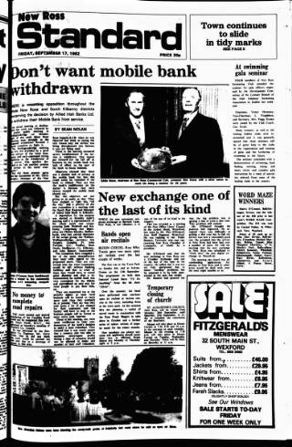 cover page of New Ross Standard published on September 17, 1982