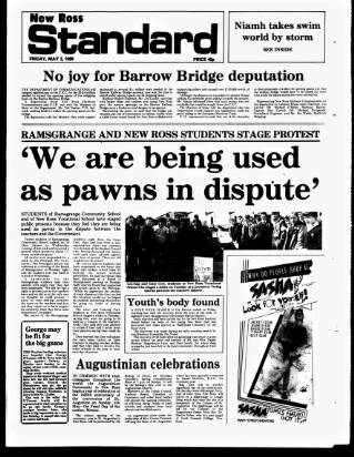 cover page of New Ross Standard published on May 2, 1986