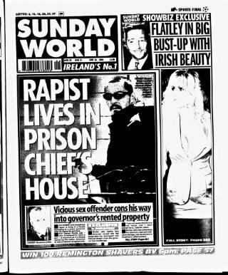 cover page of Sunday World (Dublin) published on June 18, 2000