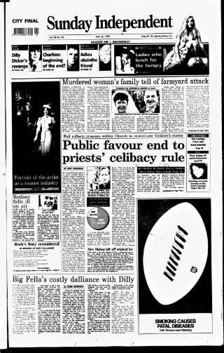 cover page of Sunday Independent (Dublin) published on June 18, 1995