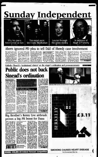 cover page of Sunday Independent (Dublin) published on May 2, 1999