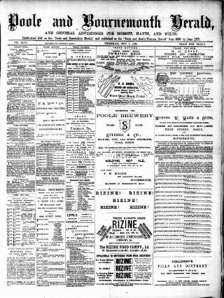 cover page of Poole & Dorset Herald published on May 2, 1889