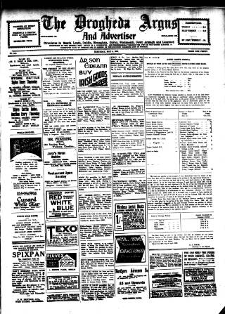cover page of Drogheda Argus and Leinster Journal published on May 4, 1935