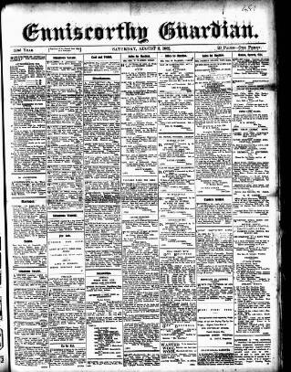 cover page of Enniscorthy Guardian published on August 2, 1902