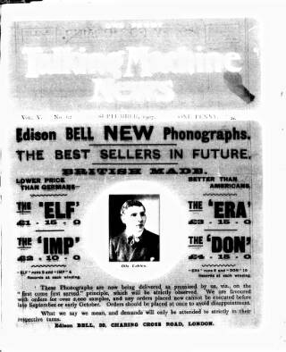 cover page of Talking Machine News published on September 2, 1907