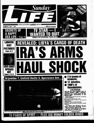 cover page of Sunday Life published on April 1, 1990