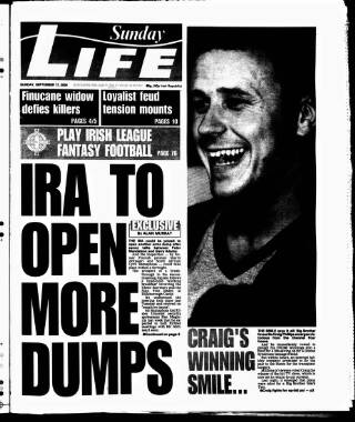 cover page of Sunday Life published on September 17, 2000