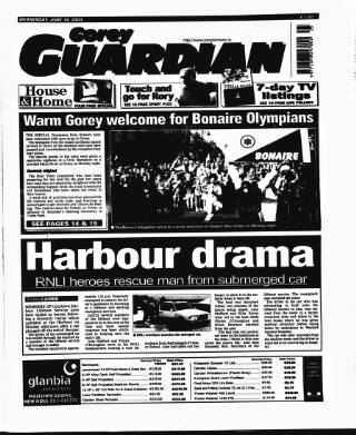 cover page of Gorey Guardian published on June 18, 2003