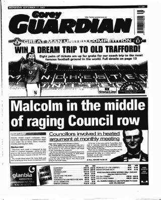 cover page of Gorey Guardian published on September 17, 2003
