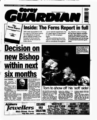 cover page of Gorey Guardian published on November 2, 2005