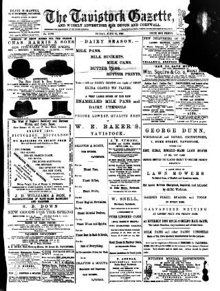 cover page of Tavistock Gazette published on June 18, 1897