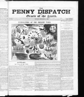 cover page of Bell's Penny Dispatch published on September 4, 1842