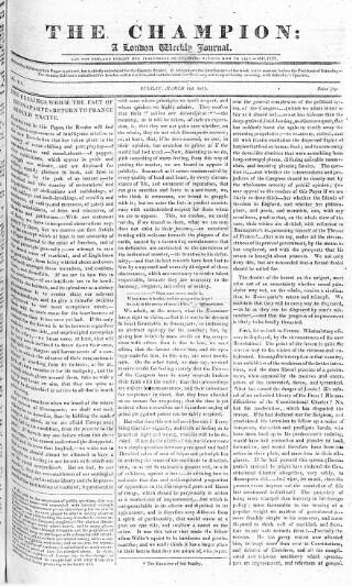 cover page of Champion (London) published on March 19, 1815
