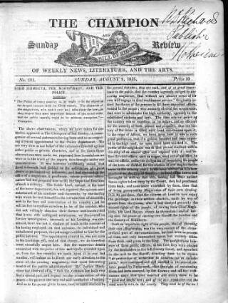 cover page of Champion (London) published on August 2, 1818