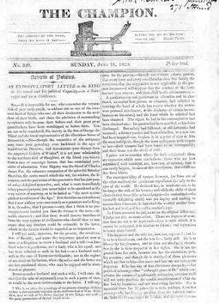 cover page of Champion (London) published on June 18, 1820