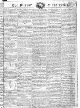cover page of Mirror of the Times published on March 19, 1803