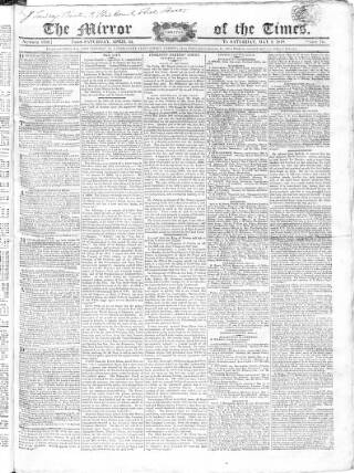cover page of Mirror of the Times published on May 2, 1818