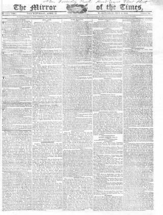 cover page of Mirror of the Times published on May 4, 1822