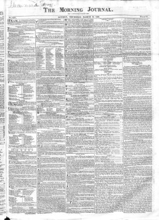cover page of New Times (London) published on March 19, 1829