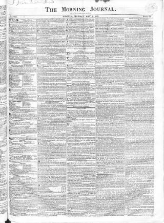 cover page of New Times (London) published on May 4, 1829