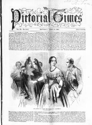 cover page of Pictorial Times published on April 24, 1847