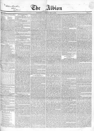 cover page of Albion and the Star published on May 2, 1835