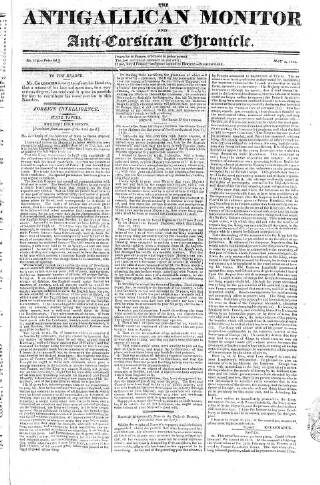 cover page of Anti-Gallican Monitor published on May 2, 1813