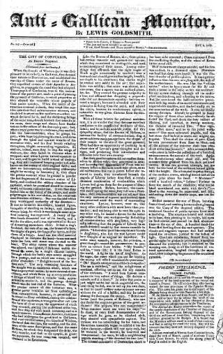 cover page of Anti-Gallican Monitor published on May 4, 1817