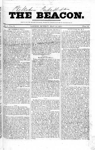 cover page of Beacon (London) published on May 19, 1822