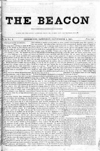 cover page of Beacon (Edinburgh) published on September 1, 1821