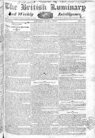 cover page of British Luminary published on May 2, 1819