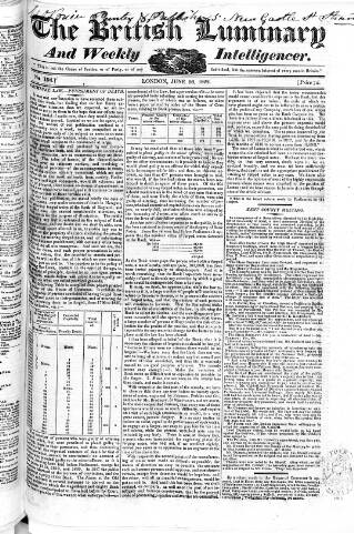 cover page of British Luminary published on June 16, 1822
