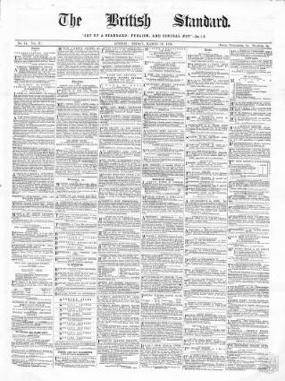 cover page of British Standard published on March 19, 1858