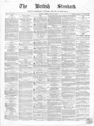 cover page of British Standard published on June 18, 1858