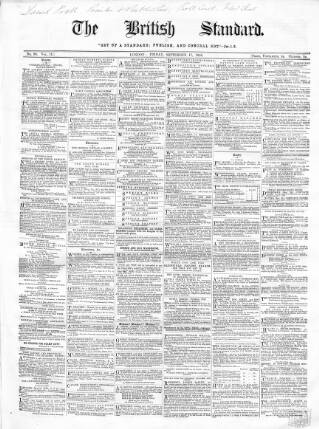 cover page of British Standard published on September 17, 1858