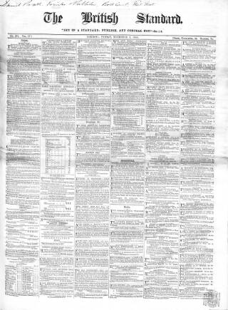 cover page of British Standard published on November 2, 1860