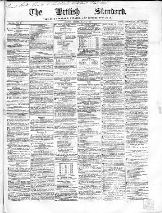 cover page of British Standard published on May 4, 1866