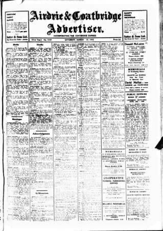 cover page of Airdrie & Coatbridge Advertiser published on March 19, 1955