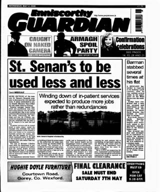 cover page of Enniscorthy Guardian published on May 4, 2005