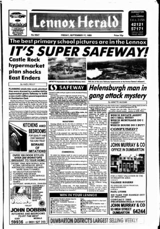 cover page of Lennox Herald published on September 17, 1993