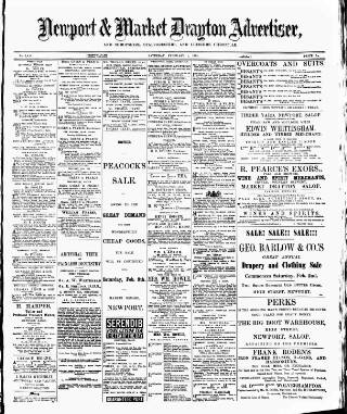 cover page of Newport & Market Drayton Advertiser published on February 2, 1889