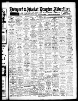 cover page of Newport & Market Drayton Advertiser published on November 2, 1945